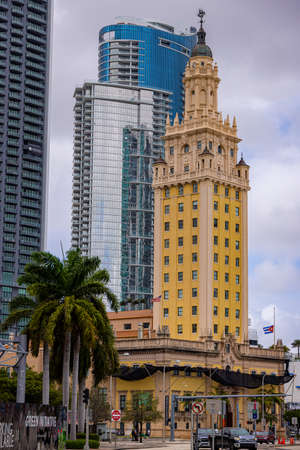 freedom Tower Miami in downtown - MIAMI, FLORIDA - FEBRUARY 14, 2022のeditorial素材