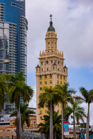 freedom Tower Miami in downtown - MIAMI, FLORIDA - FEBRUARY 14, 2022