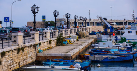 Boats at the marina of Bari Italy - BARI, ITALY - OCTOBER 31, 2021