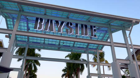Entrance of Bayside Marketplace Miami - MIAMI, UNITED STATES - FEBRUARY 20, 2022のeditorial素材