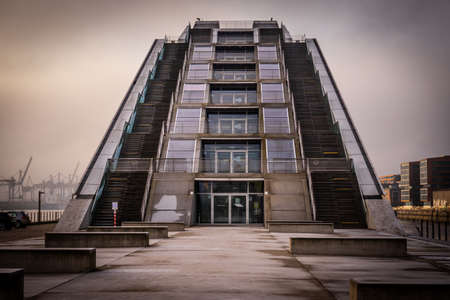 Modern Dockland office building in Hamburg - CITY OF HAMBURG, GERMANY - DECEMBER 21, 2021
