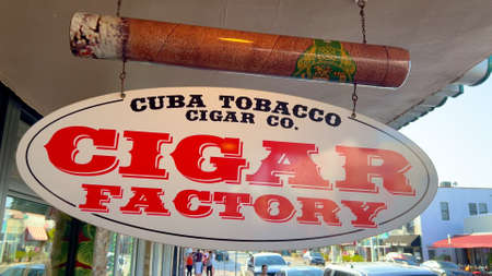 Cuban Cigar factory at Little Havana Calle Ocho - MIAMI, UNITED STATES - FEBRUARY 20, 2022のeditorial素材