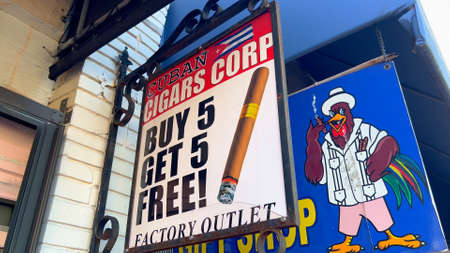 Cuban Cigar factory at Little Havana Calle Ocho - MIAMI, UNITED STATES - FEBRUARY 20, 2022のeditorial素材