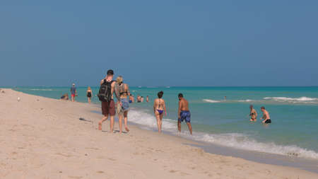 Miami Beach on a sunny day - MIAMI, FLORIDA - FEBRUARY 20, 2022のeditorial素材
