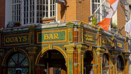 Amazing Irish pubs in the Temple Bar Quarter in Dublin - DUBLIN, IRELAND - APRIL 20, 2022のeditorial素材