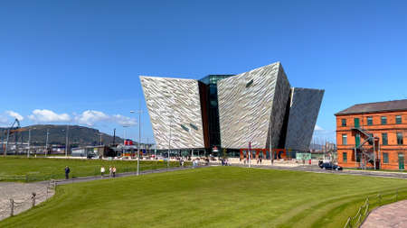 Modern Titanic building in the city of Belfast - BELFAST, UK - APRIL 25, 2022のeditorial素材
