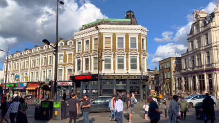 Amazing Camden High Street with its colorful and crazy shops - LONDON, UK - JUNE 9, 2022