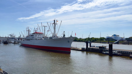 Cap San Diego at Hamburg harbour - HAMBURG, GERMANY - MAY 16 2022のeditorial素材