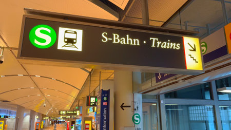 Tram station at Hamburg Airport - HAMBURG, GERMANY - MAY 15, 2022のeditorial素材