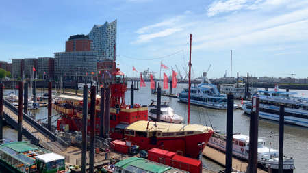 Hamburg harbour - HAMBURG, GERMANY - MAY 16 2022