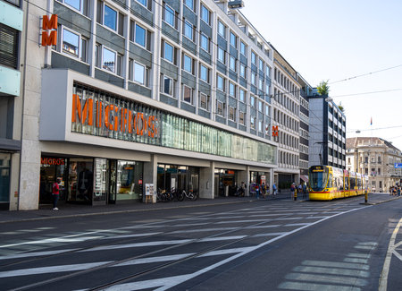 Migros supermarket in the city of Basel - BASEL, SWITZERLAND - JULY 17, 2022