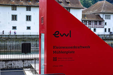 Small hydropower plant in Lucerne - LUCERNE, SWITZERLAND - JULY 14, 2022