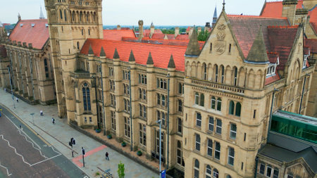 Museum of Manchester at the University Campus - aerial view - MANCHESTER, UK - AUGUST 15, 2022