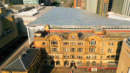 Victoria Station in Manchester - aerial view - MANCHESTER, UK - AUGUST 15, 2022のeditorial素材