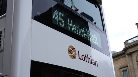 Lothian Bus public transport in Edinburgh - EDINBURGH, SCOTLAND - OCTOBER 04, 2022