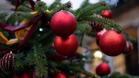Beautiful Christmas decoration background clip - LONDON, UK - DECEMBER 20, 2022