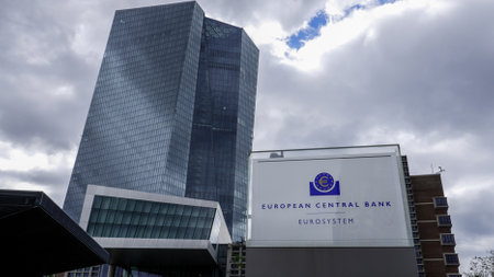 European Central Bank in Frankfurt - FRANKFURT, GERMANY - JULY 12, 2022のeditorial素材