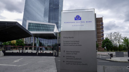 European Central Bank in Frankfurt - FRANKFURT, GERMANY - JULY 12, 2022のeditorial素材