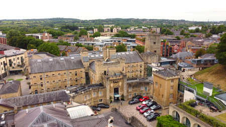 Aerial view over the city of Oxford with Oxford University - OXFORD, UK - JUNE 10, 2022のeditorial素材