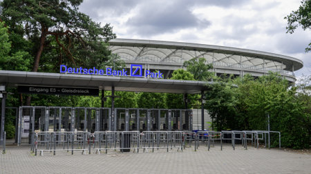 Famous stadium in Frankfurt called Deutsche Bank Park - FRANKFURT, GERMANY - JULY 12, 2022のeditorial素材
