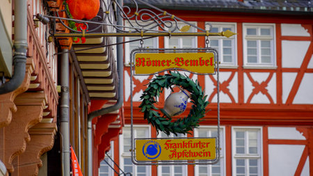 Apple Wine Tavern in the old town of Frankfurt - FRANKFURT, GERMANY - JULY 12, 2022のeditorial素材