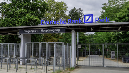 Famous stadium in Frankfurt called Deutsche Bank Park - FRANKFURT, GERMANY - JULY 12, 2022のeditorial素材