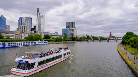 River Main in the city of Frankfurt - FRANKFURT, GERMANY - JULY 12, 2022のeditorial素材