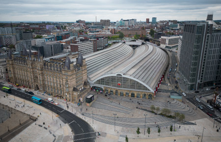 Liverpool Lime Street station - the main railway station in the city - LIVERPOOL, UK - AUGUST 16, 2022のeditorial素材