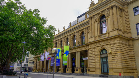 Stock Exchange building Frankfurt - FRANKFURT, GERMANY - JULY 12, 2022のeditorial素材