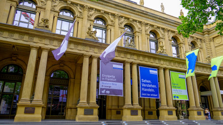 Stock Exchange building Frankfurt - FRANKFURT, GERMANY - JULY 12, 2022のeditorial素材