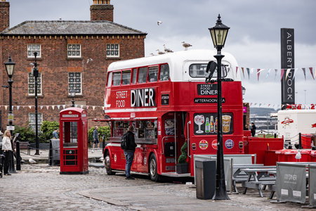 Street Food Bus at Liverpool Merseyside - LIVERPOOL, UK - AUGUST 16, 2022