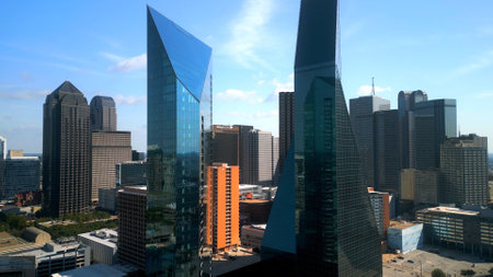 The iconic skyscrapers and office buildings in the city center of Dallas - DALLAS, UNITED STATES - NOVEMBER 09, 2022のeditorial素材