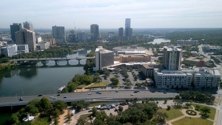 The Long Center for the Performing Arts in Austin from above - AUSTIN, UNITED STATES - NOVEMBER 02, 2022のeditorial素材