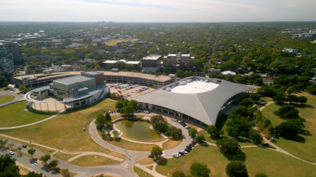 The Long Center for the Performing Arts in Austin from above - AUSTIN, UNITED STATES - NOVEMBER 02, 2022のeditorial素材