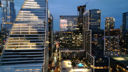 Skyline of Houston Texas from above - HOUSTON, UNITED STATES - NOVEMBER 02, 2022のeditorial素材