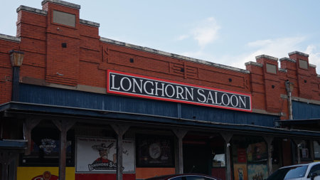 Longhorn Saloon at Fort Worth Stockyards in the historic district - FORT WORTH, UNITED STATES -...