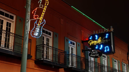 Beale Street in Memphis - the home of Blues and Rock Music and a legendary place - MEMPHIS, UNITED STATES - NOVEMBER 07, 2022のeditorial素材