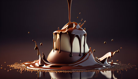 Stylish illustraion of a hot chocolate with cream - made with generative AIの素材