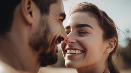 Couple in Love - beautiful close up shot - made with generative AIの素材