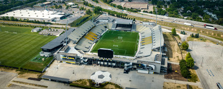Mapfre Stadium in Columbus - aerial view - COLUMBUS, USA - JUNE 09, 2023のeditorial素材