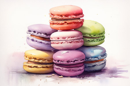 Macarons illustration - made with Generative AI toolsの素材