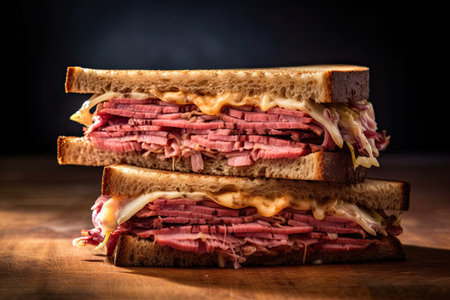 Reuben Sandwich illustration - made with Generative AI toolsの素材