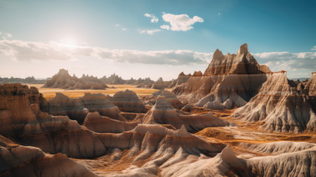 Badlands National Park South Dakota - made with Generative AI toolsの素材