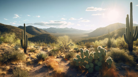 Saguaro National Park Arizona - made with Generative AI toolsの素材