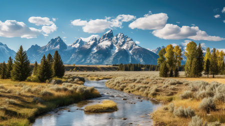 Grand Teton National Park Wyoming - made with Generative AI toolsの素材