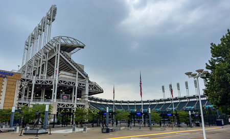 Progression Field stadium in Cleveland - CLEVELAND, UNITED STATES - JUNE 05, 2023のeditorial素材