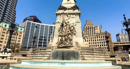 Soldiers and Sailors Monument in Indianapolis - INDIANAPOLIS, UNITED STATES - JUNE 05, 2023のeditorial素材