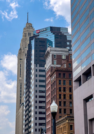 US bank in Downtown Columbusのeditorial素材