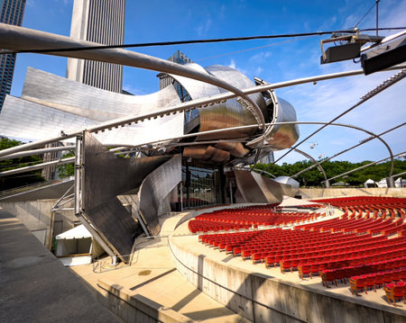 Jay Pritzker Pavilion at Millennium Park Chicago - CHICAGO, UNITED STATES - JUNE 06, 2023のeditorial素材