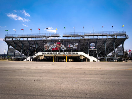 Indianapolis Motor Speedway - famous race track - INDIANAPOLIS, UNITED STATES - JUNE 07, 2023のeditorial素材